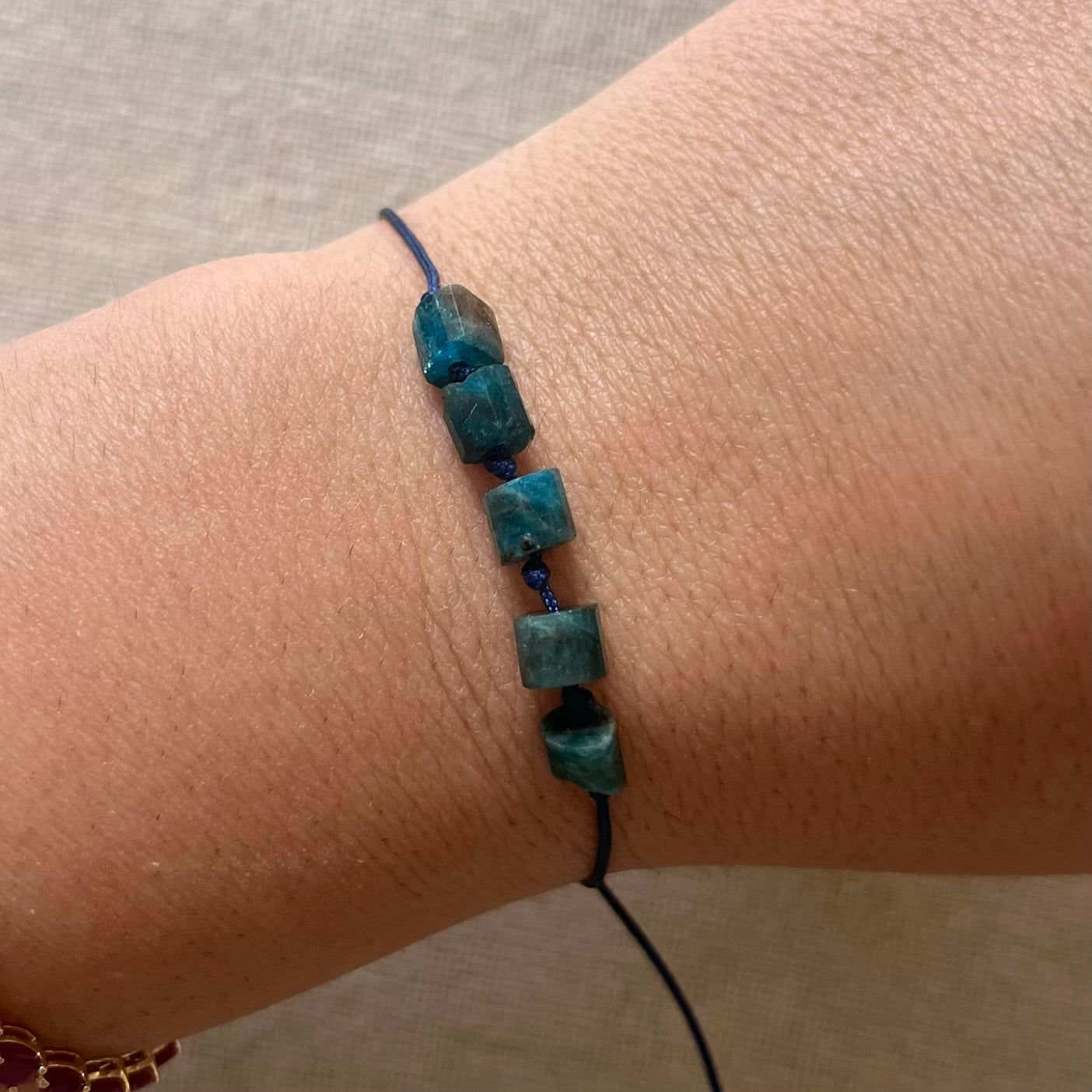 Sacred Cord Bracelet - Blue Apatite
