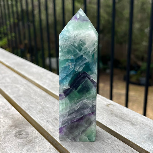 Candy Fluorite Large Tower Crystal - Vibrant, Clarifying, Uplifting