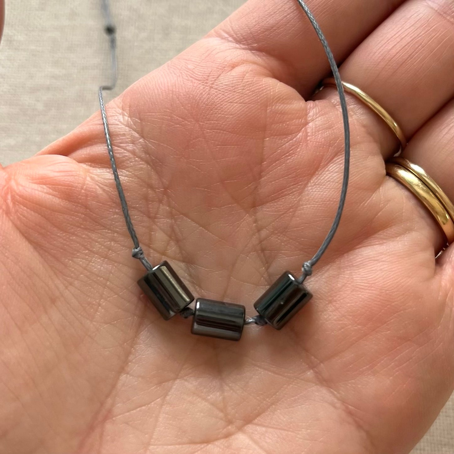 Sacred Cord Necklace - Black Hematite