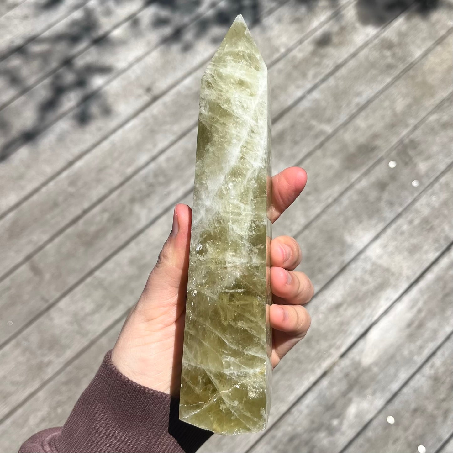 Lemon Quartz XL Tower Crystal - Bright, Energising, Clarifying
