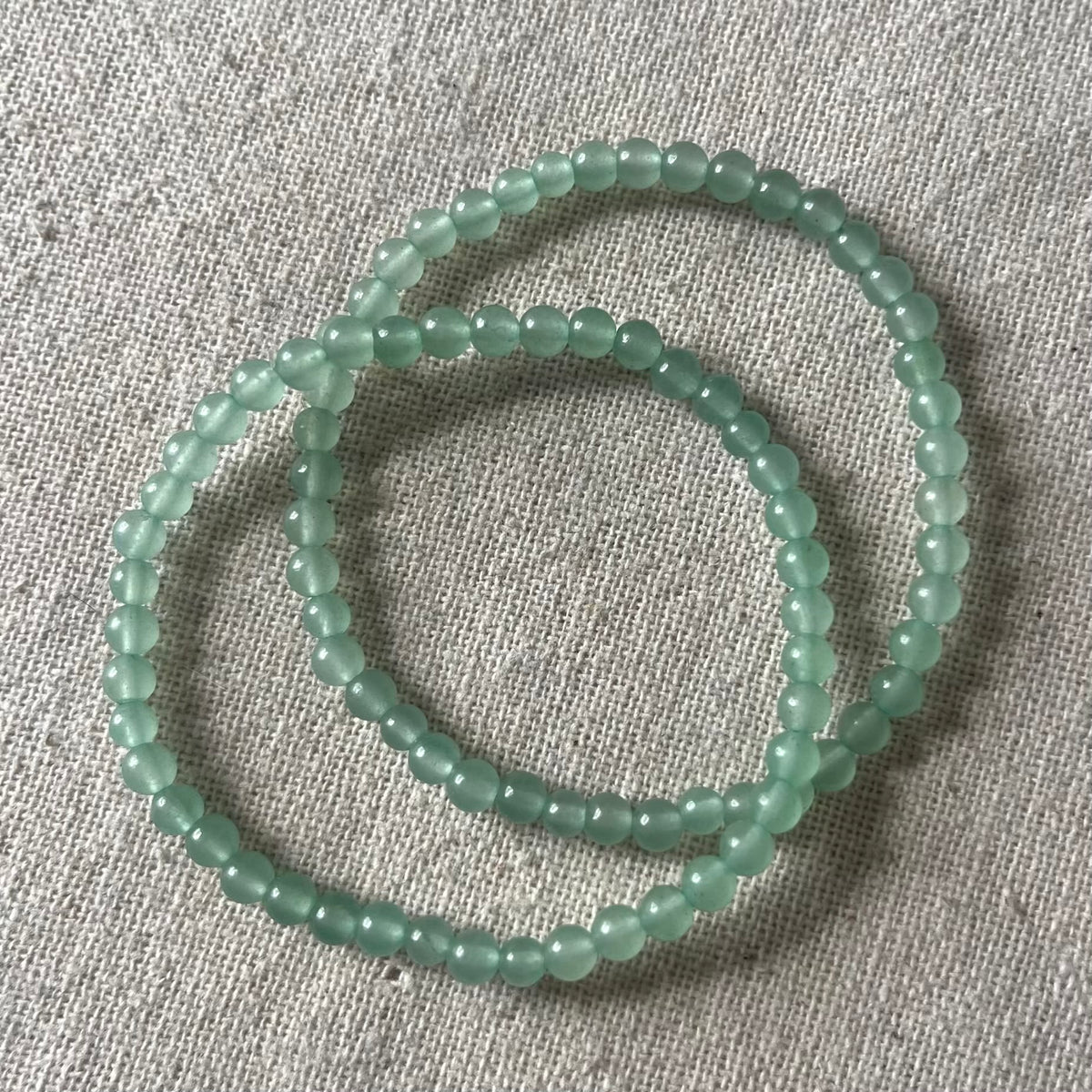 Green Aventurine 4mm Beaded Bracelet - Prosperity