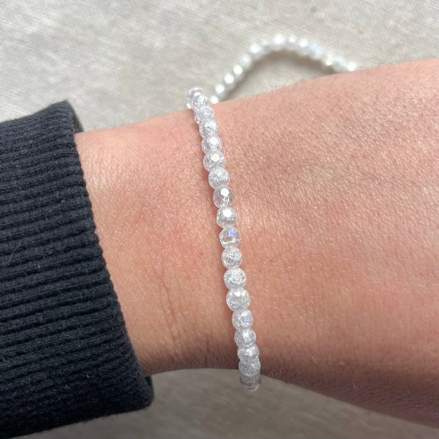 Angel Aura Quartz 4mm Facet Beaded Bracelet - Radiance