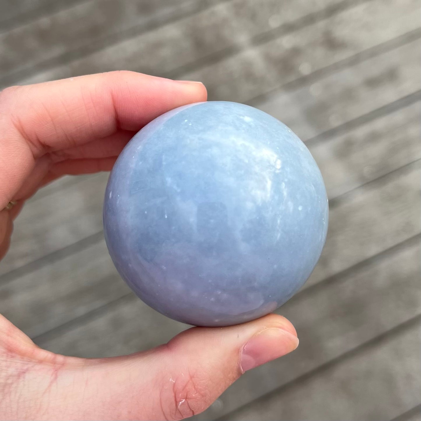 Angelite Medium Sphere Crystal - Peaceful, Soothing, Spirit