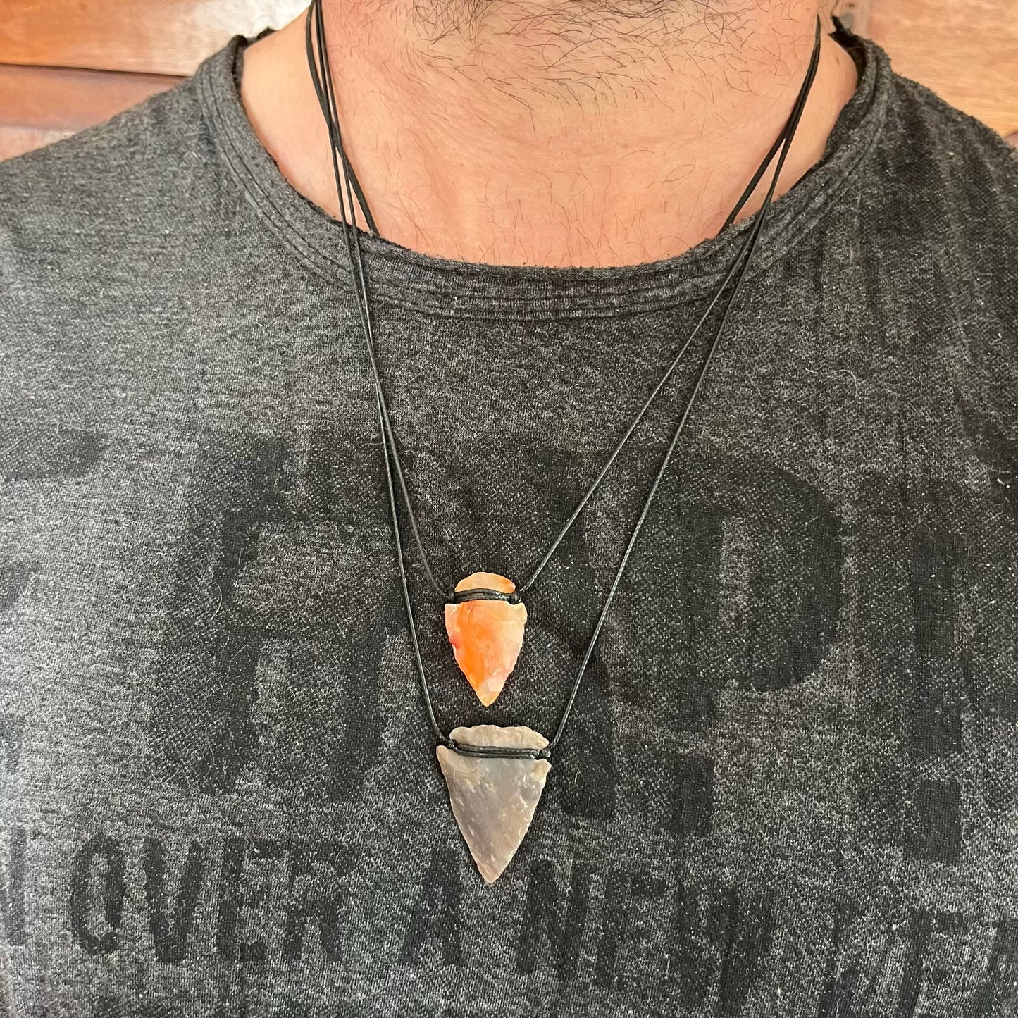 Arrow Point Pendant - Red Agate