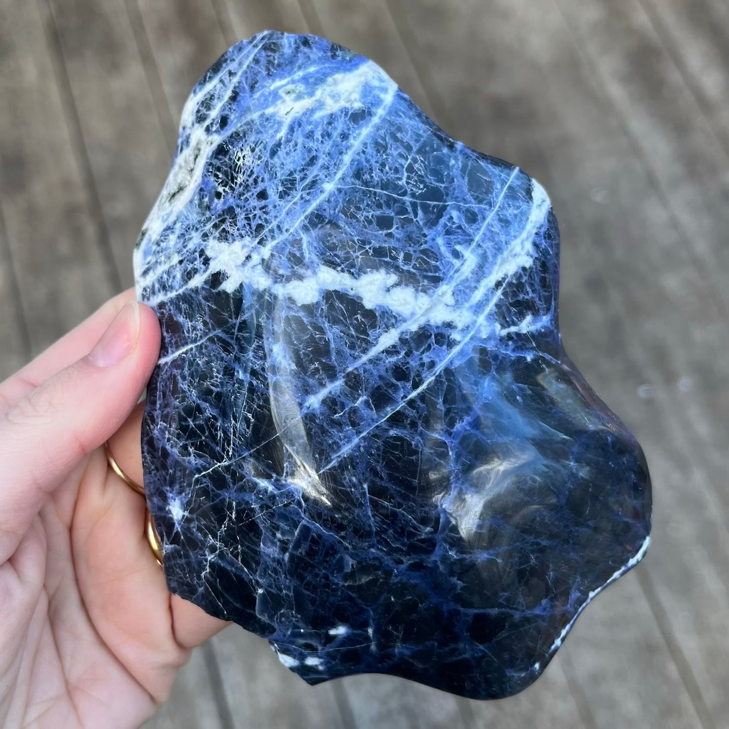 Sodalite Medium Rough Crystal Bowl - Intuition, Peace