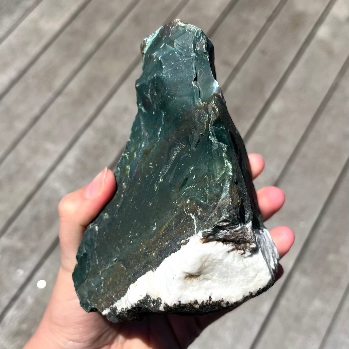 Bloodstone XL Base Cut Crystal - Vitality, Courage, Strength