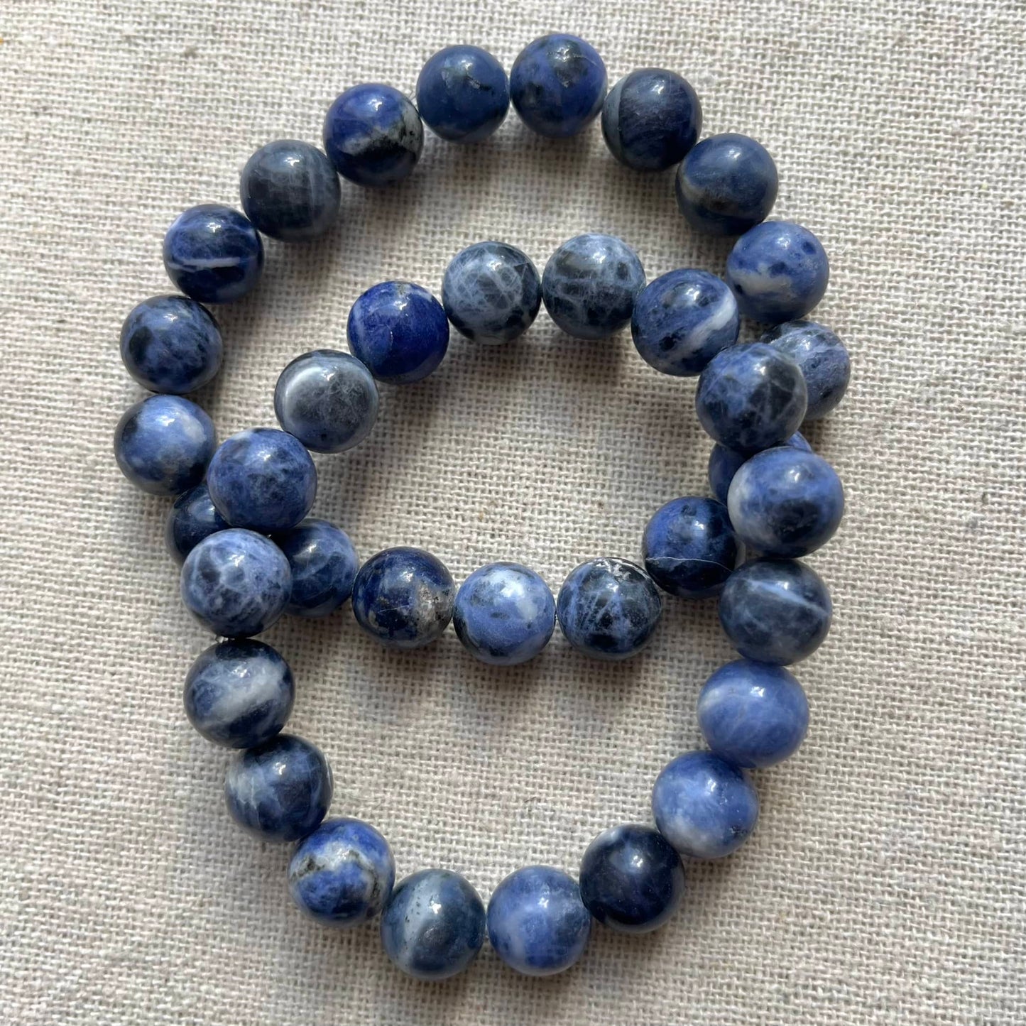 South African Sodalite 10mm Beaded Bracelet - Emotional Balance