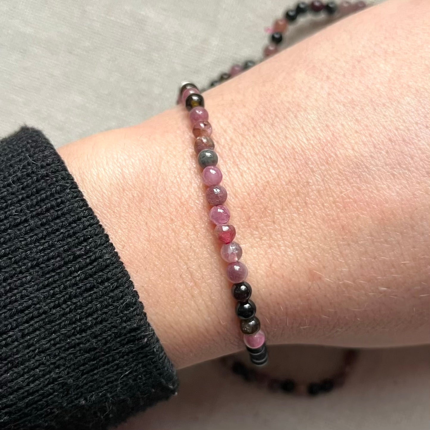 Rainbow Tourmaline 4mm Beaded Bracelet - Balance