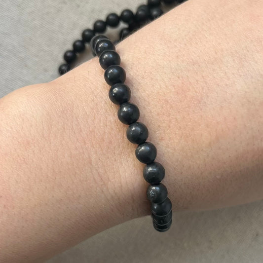 Shungite 6mm Beaded Bracelet - Detoxification