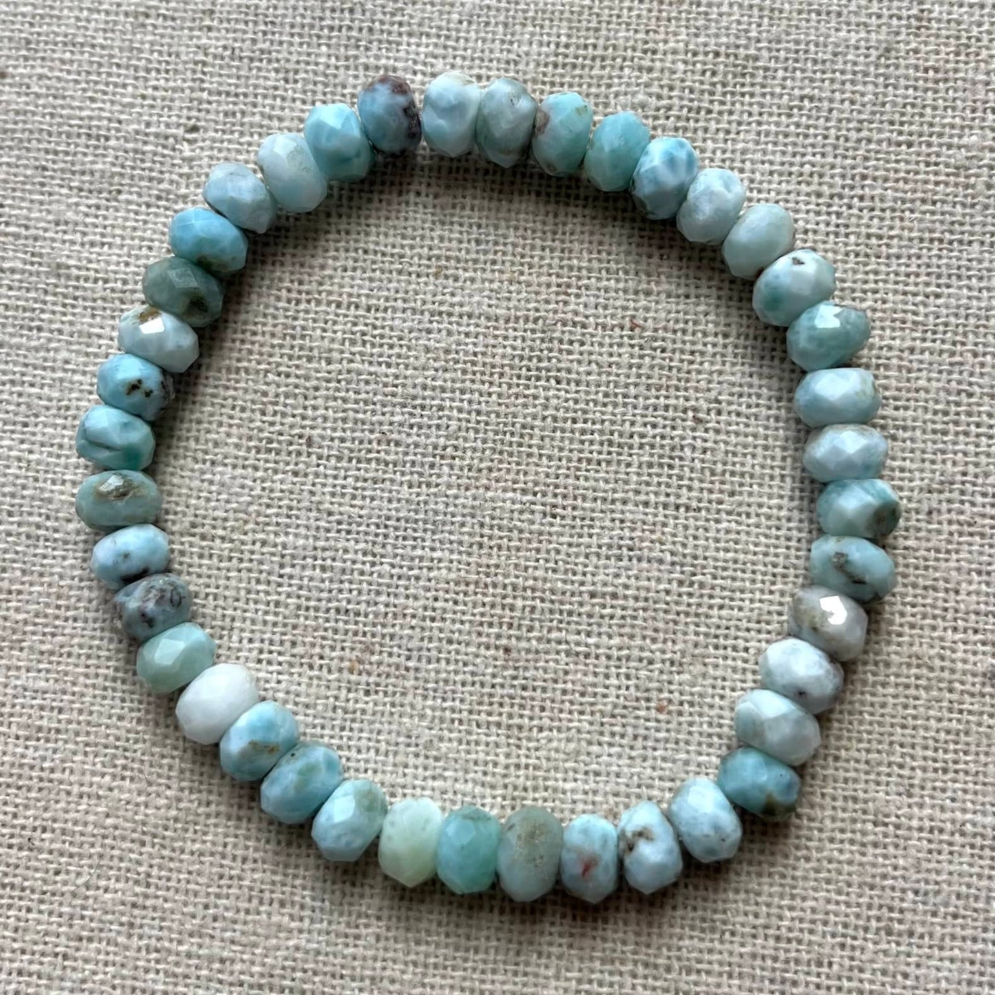 Larimar 7mm Faceted Bracelet - Soothing