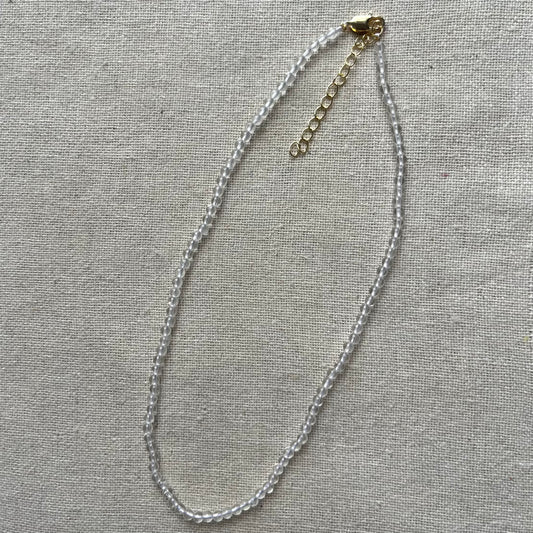 Clear Quartz 3mm Beaded Necklace - Master Healer