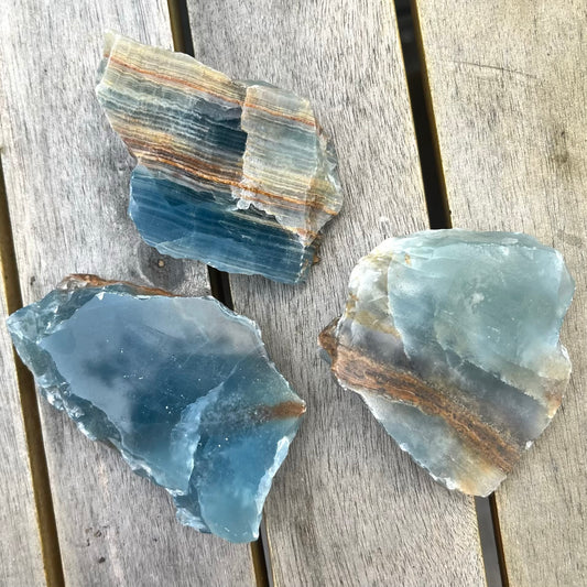 Blue Onyx Small Slab Crystal - Calm, Peace, Grounding