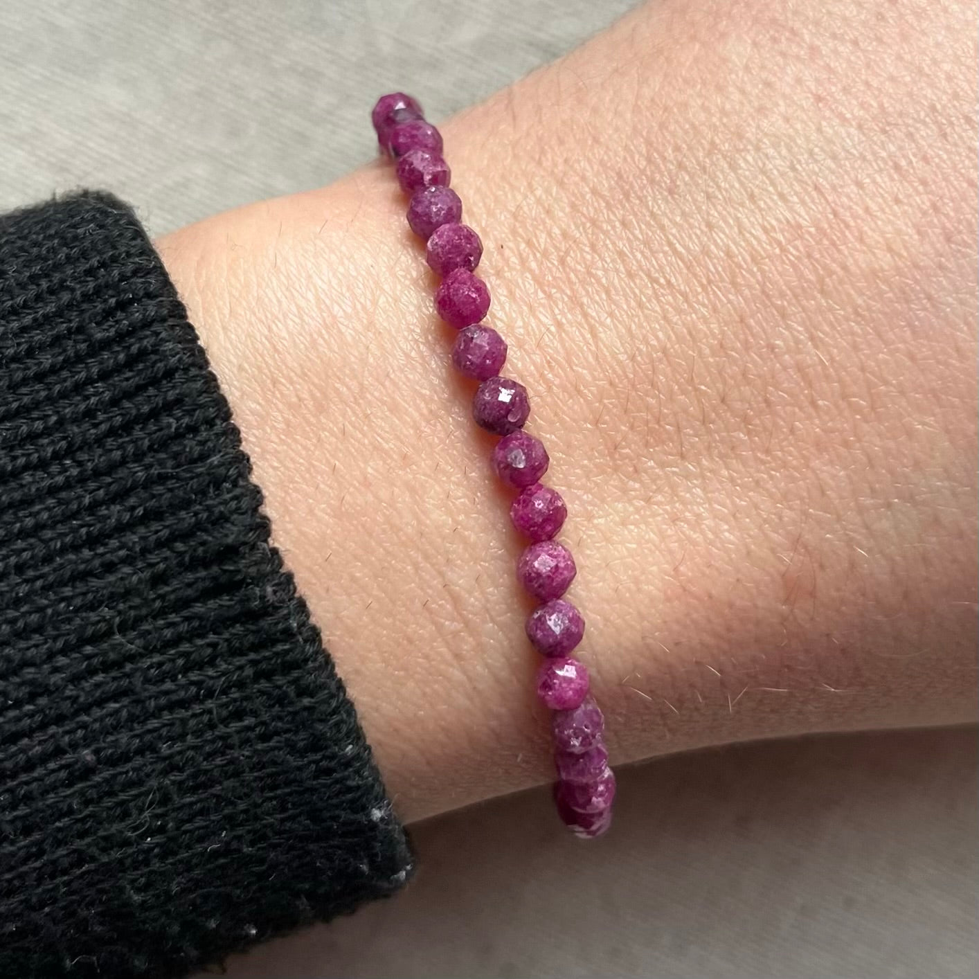 Ruby 4mm Facet Beaded Bracelet - Passion