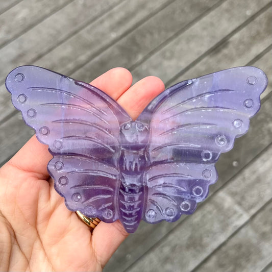 Purple Fluorite Butterfly Crystal - Clarifying, Transformative, Harmonising