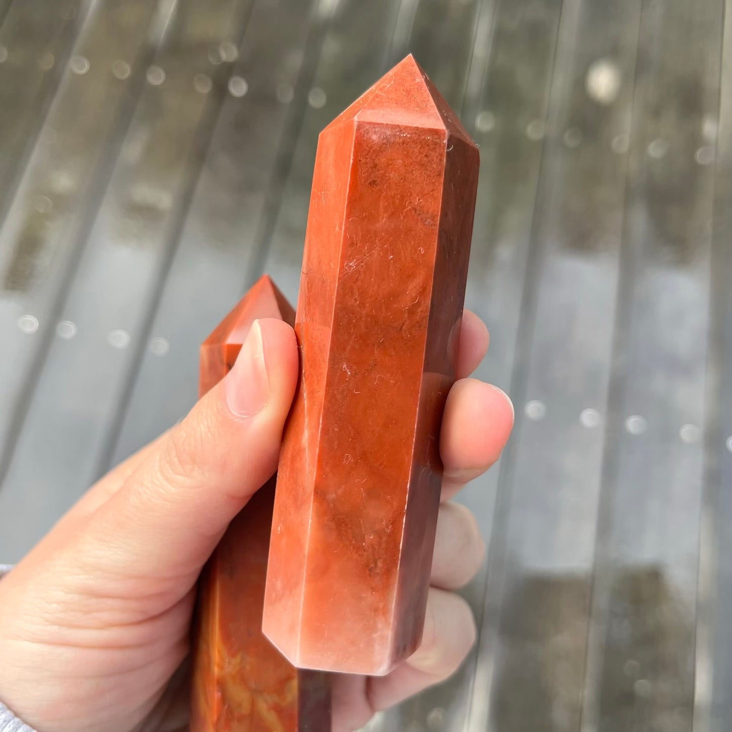 Red Jasper Medium Point Crystal - Strength, Stability, Resilience