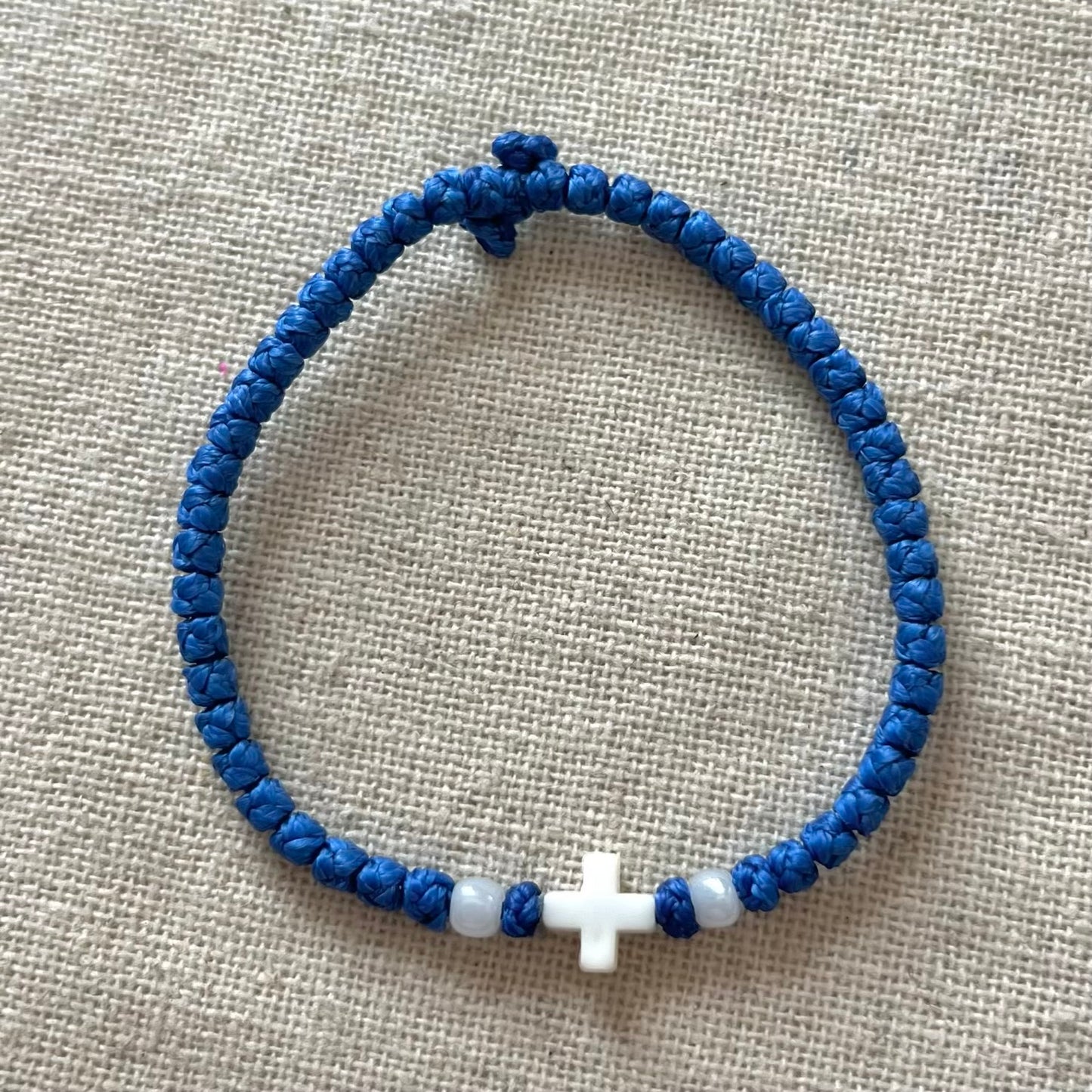 Komboskini Cross Bracelet - Blue