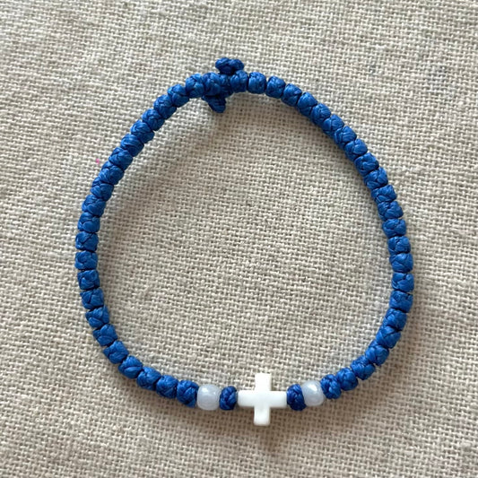 Komboskini Cross Bracelet - Blue