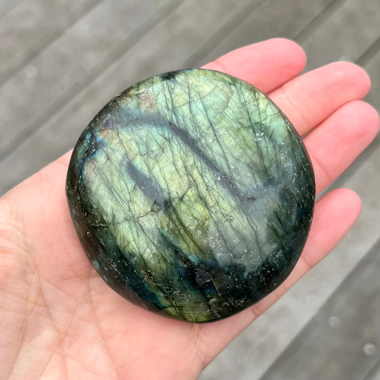 Labradorite Palm Stone Crystal - Protective, Mystical, Transformative