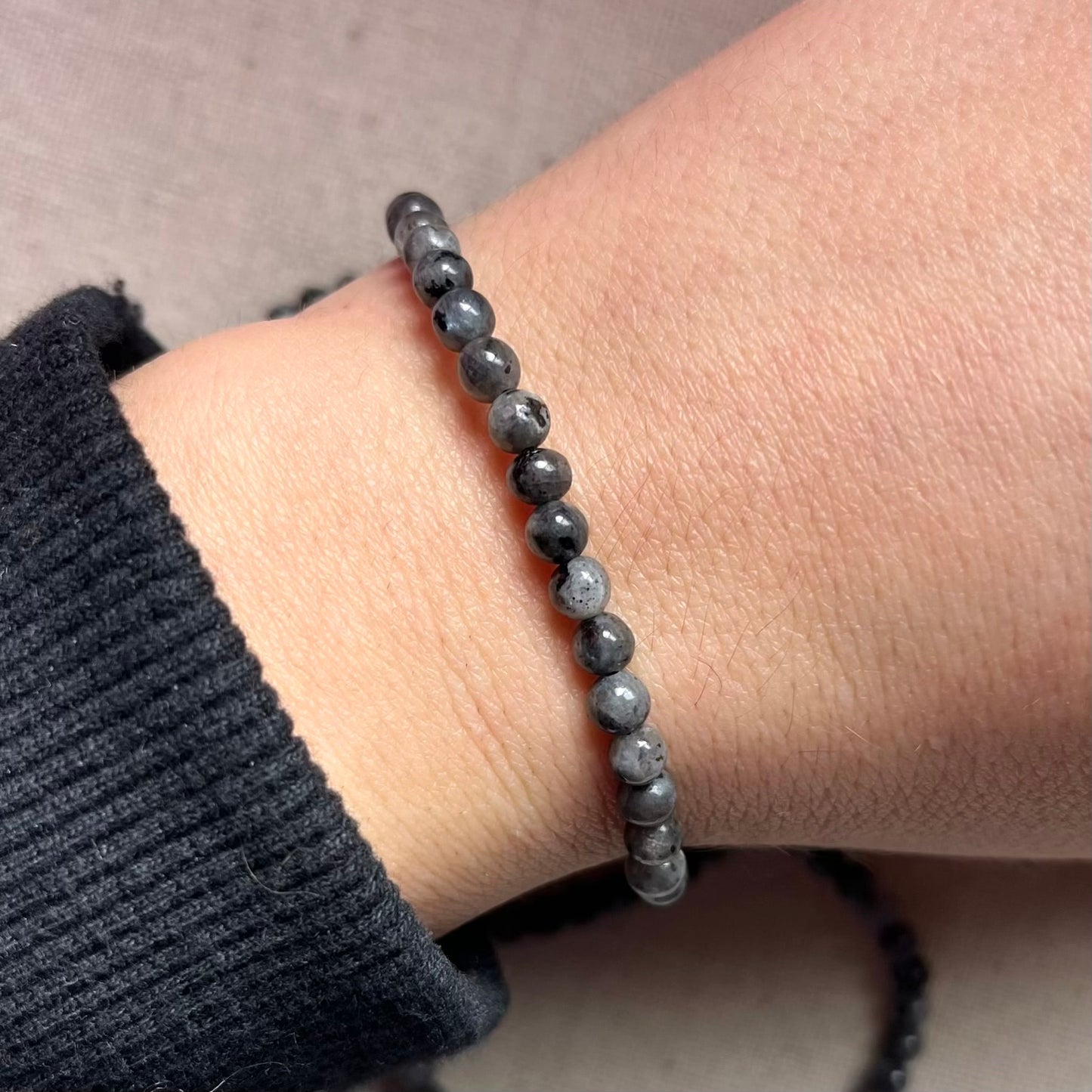 Labradorite 4mm Beaded Bracelet - Magic