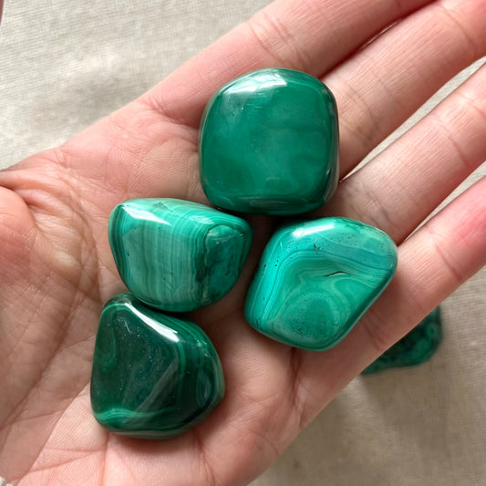 Malachite Tumble Stone - Transformation, Protection, Healing