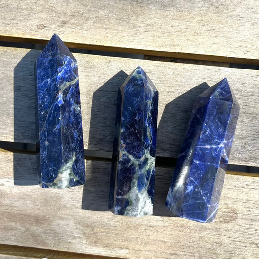 Sodalite Small Tower Crystal - Insight, Calm, Grounding