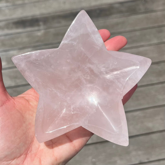Rose Quartz Large Star Crystal Dish - Unconditional Love, Emotional Healing