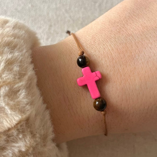 Heart & Strength Cord Bracelet - Tiger Eye