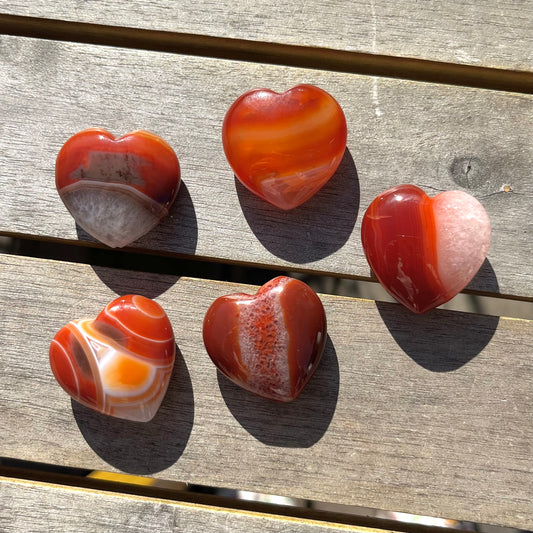Carnelian Heart Small Crystal - Passion, Vitality, Confidence