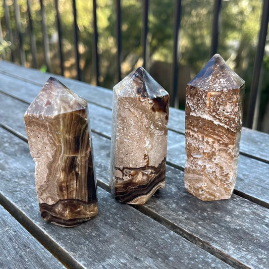 Travertine Medium Point Crystal - Balance, Grounding