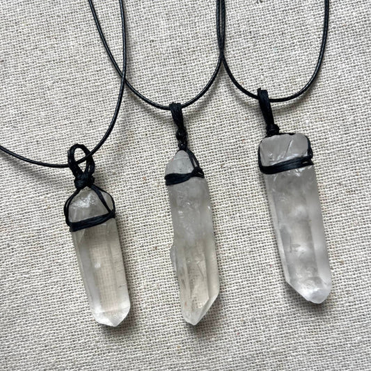 High Vibe Wrap Pendant - Clear Quartz