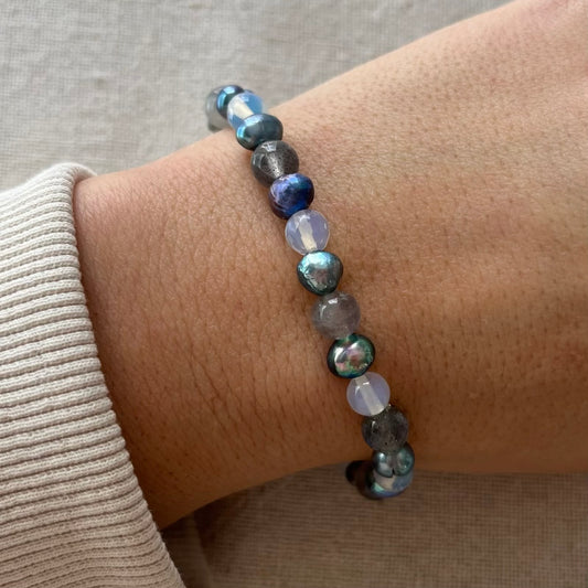 Mermaid Magic Bracelet - Labradorite, Opalite & Freshwater Pearl