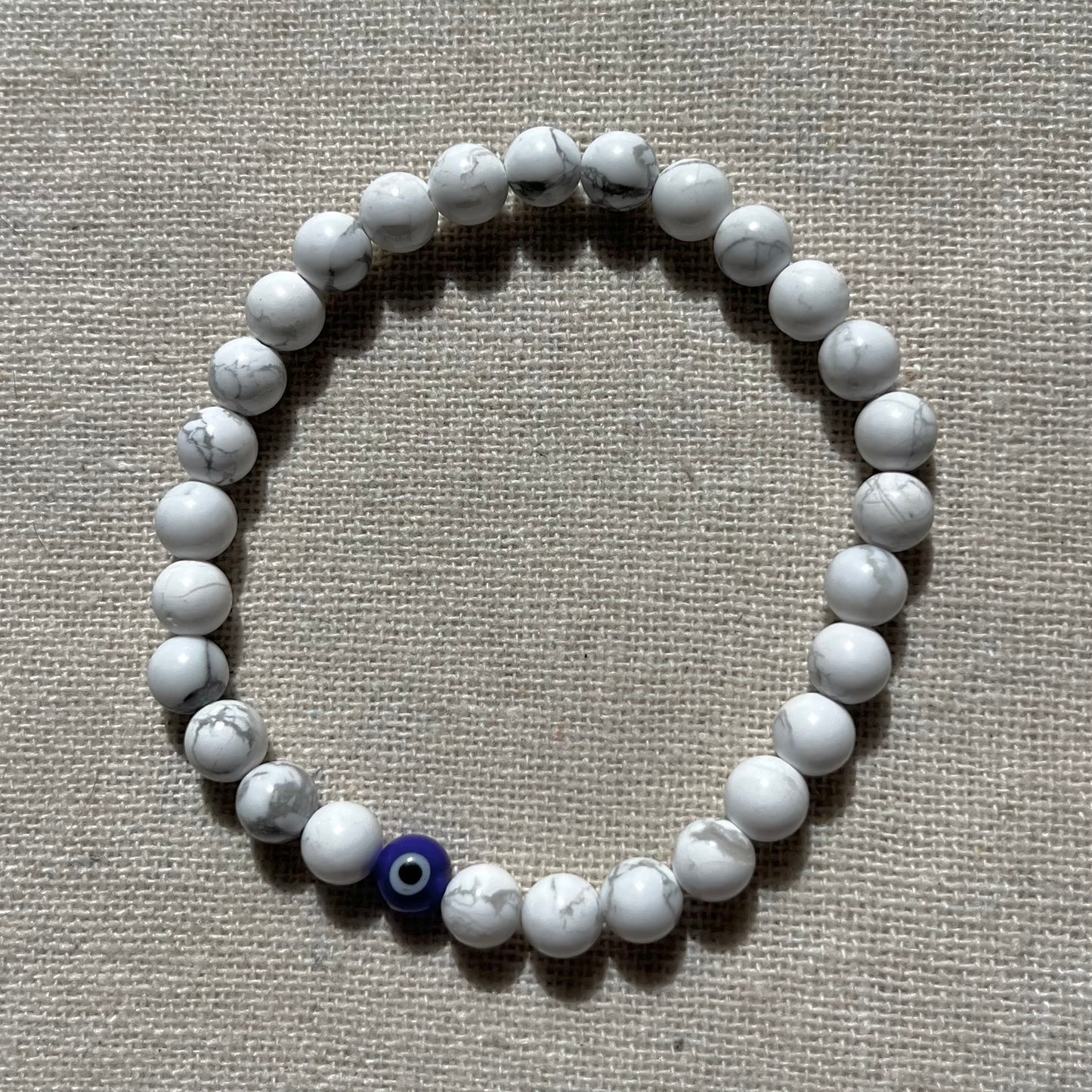 Protection Evil Eye Bracelet - Howlite 6mm