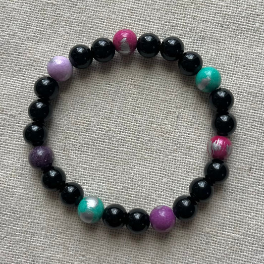 Unicorn Bracelet - Obsidian & Coloured Jade
