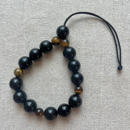 Komboloi Worry Bead Bracelet - Obsidian & Tiger Eye