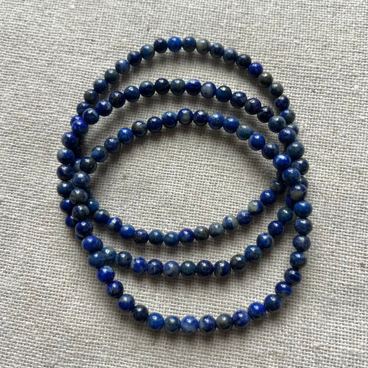 Lapis Lazuli 4mm Beaded Bracelet - Inner Truth