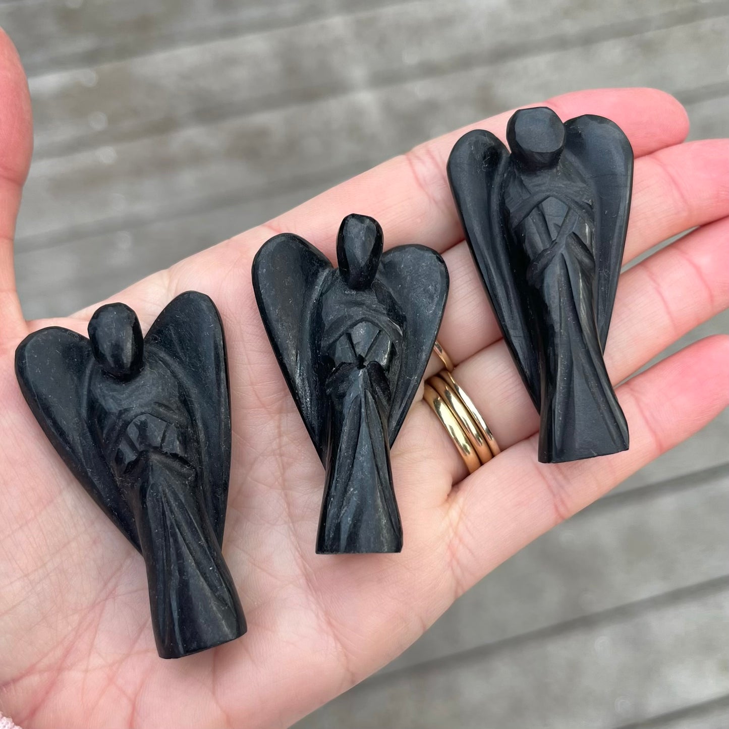 Obsidian Small Angel Crystal - Protective, Grounding, Strength
