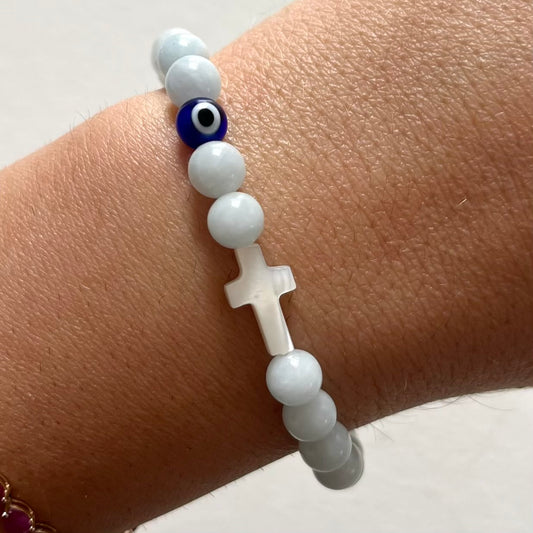 Mati Evil Eye Bracelet - Aquamarine