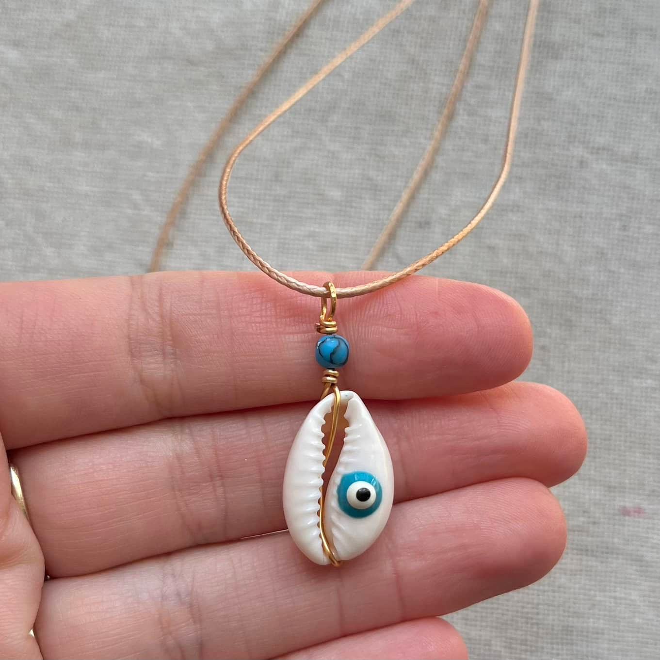 Cowrie Shell Protection Necklace - Turquoise