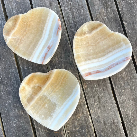 Banded Onyx Heart Crystal Bowl - Grounding, Strength