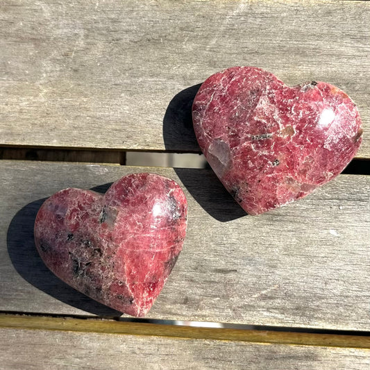 Rhodonite Small Heart Crystal - Compassion, Balance, Love