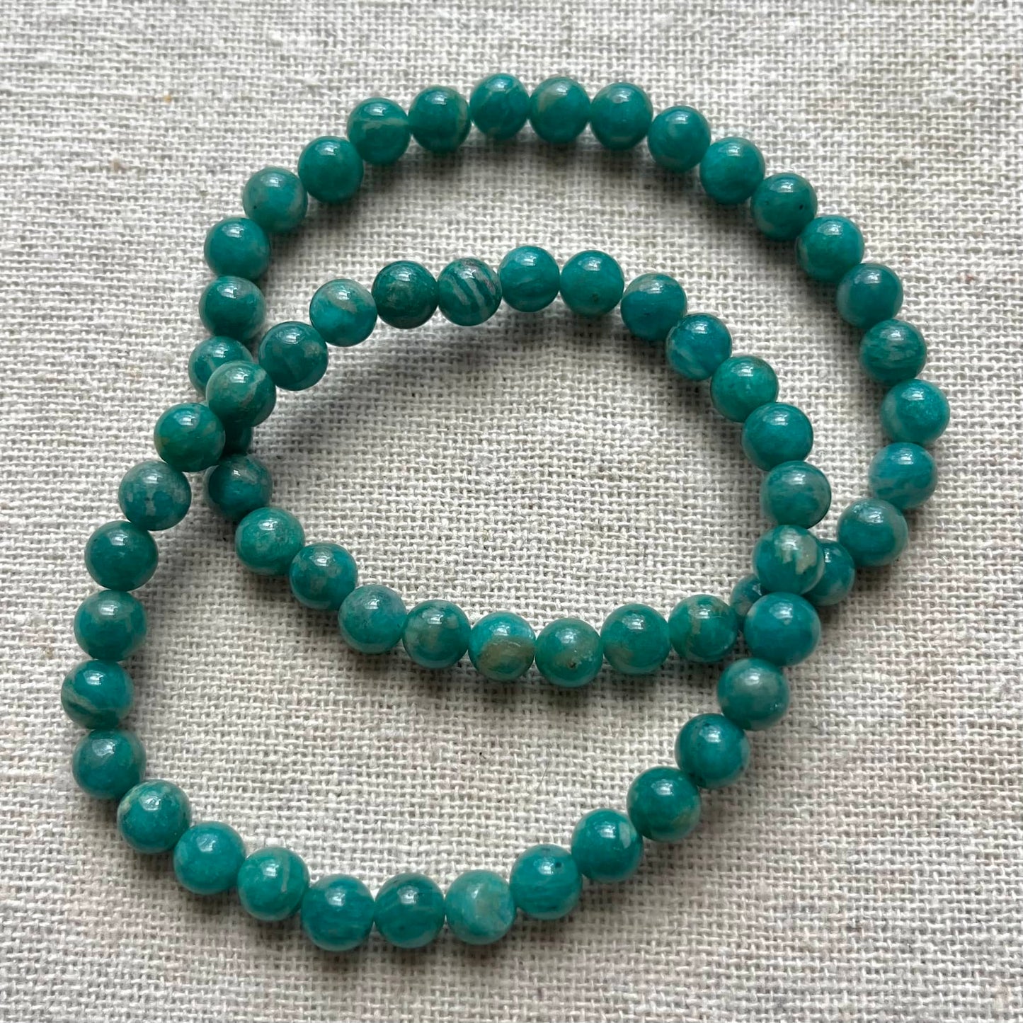 Russian Amazonite 6mm Beaded Bracelet - Peace