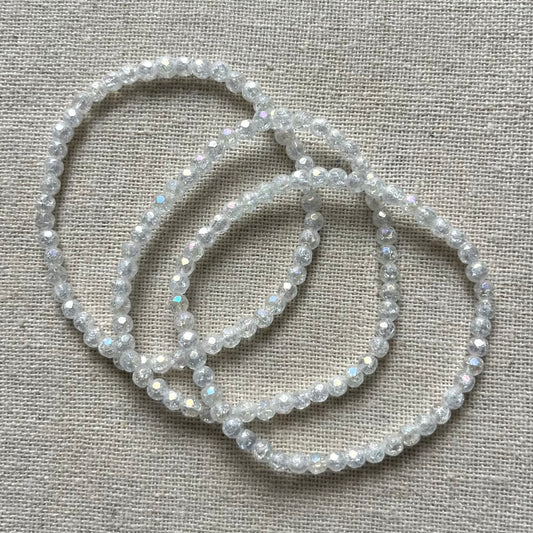 Angel Aura Quartz 4mm Facet Beaded Bracelet - Radiance