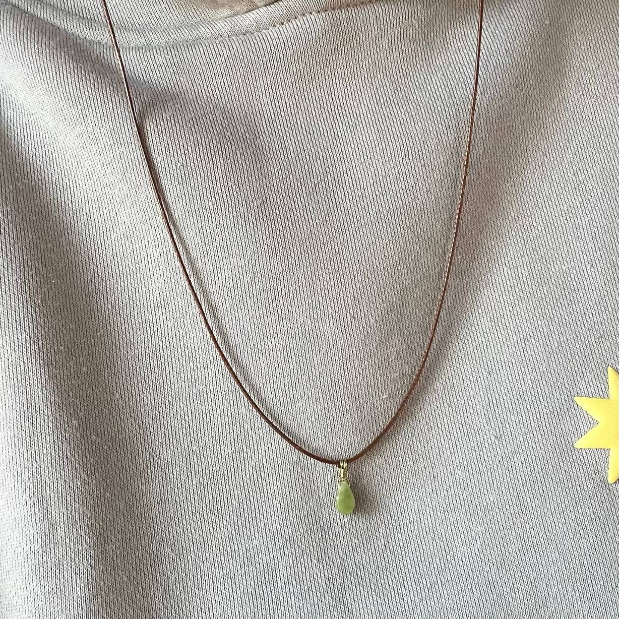 Mini Teardrop Pendant - Jade