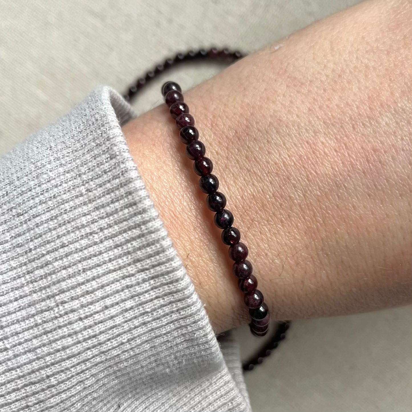 Garnet 4mm Beaded Bracelet - Passion