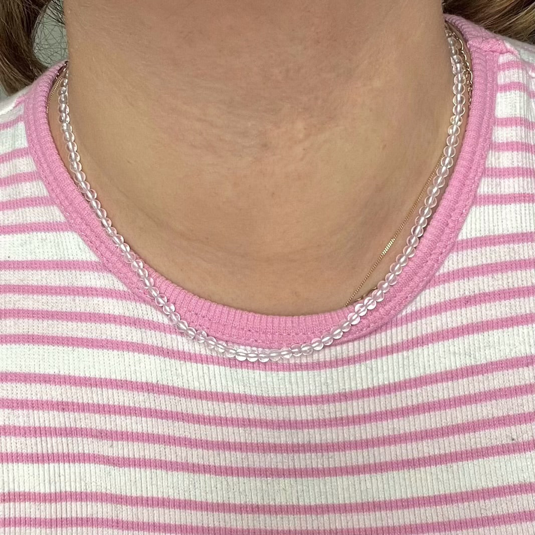 Clear Quartz 3mm Beaded Necklace - Master Healer