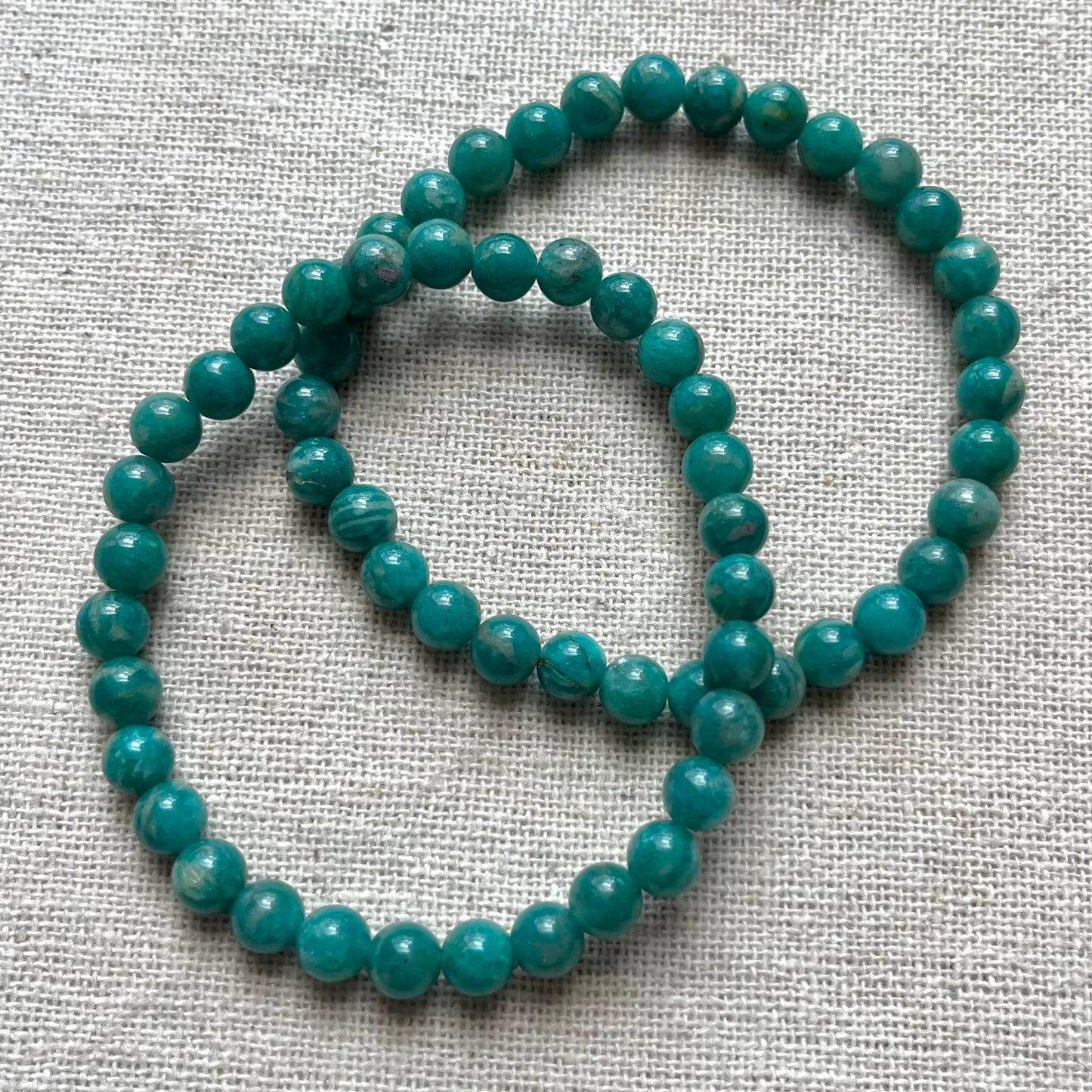 Russian Amazonite 6mm Beaded Bracelet - Peace