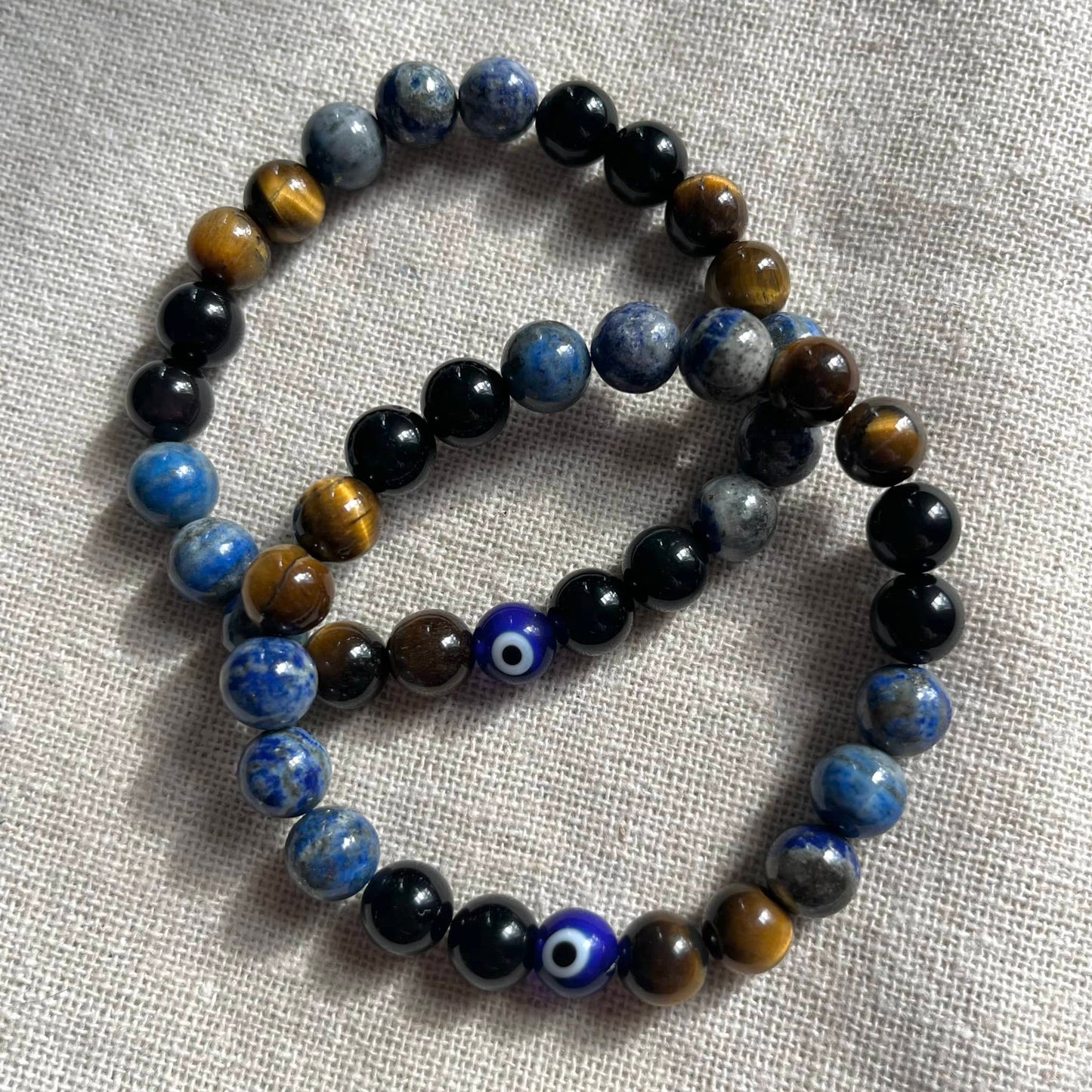 I Am Protected Bracelet - Lapis Lazuli, Tiger Eye & Obsidian