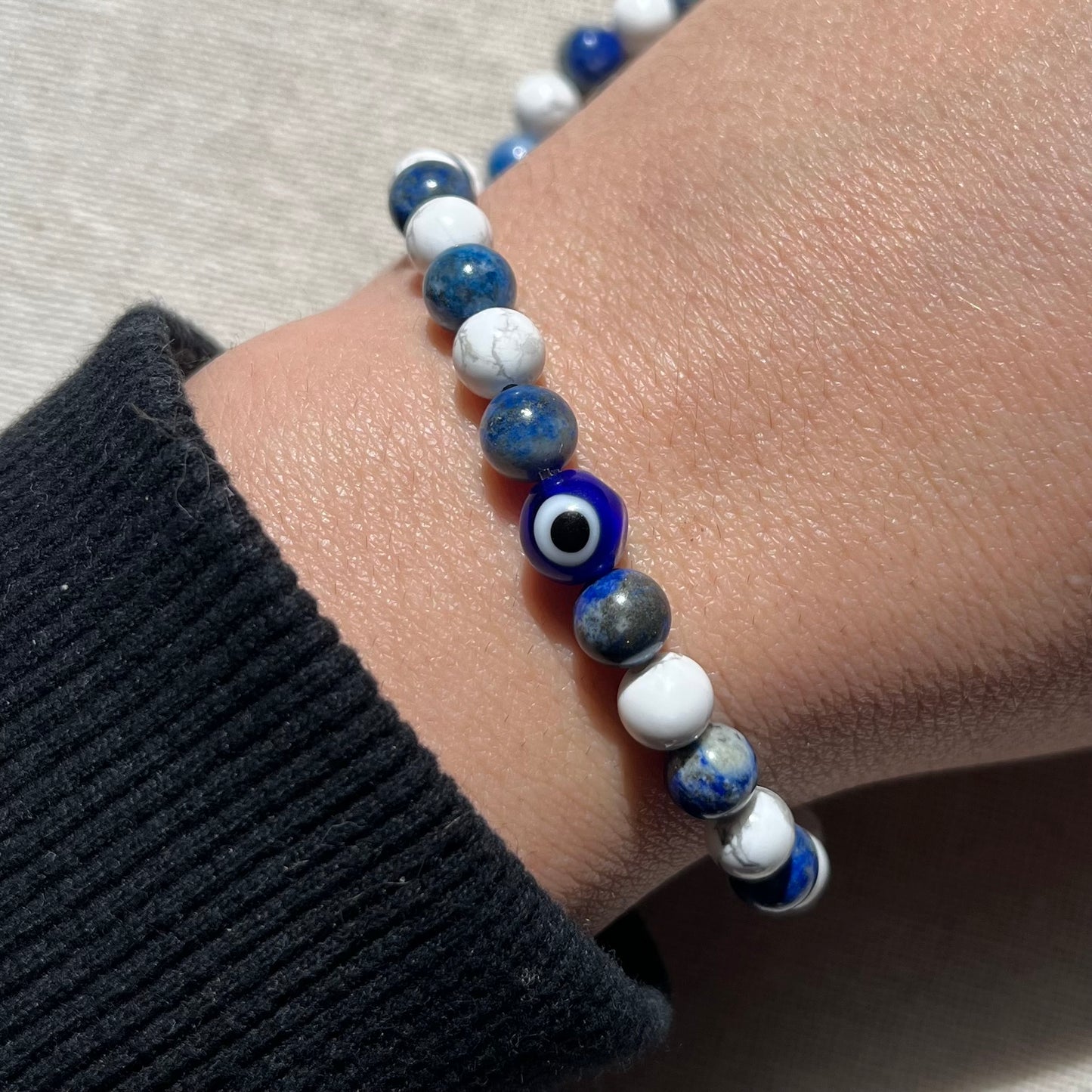 Be Protected Evil Eye Bracelet - Lapis Lazuli & Howlite