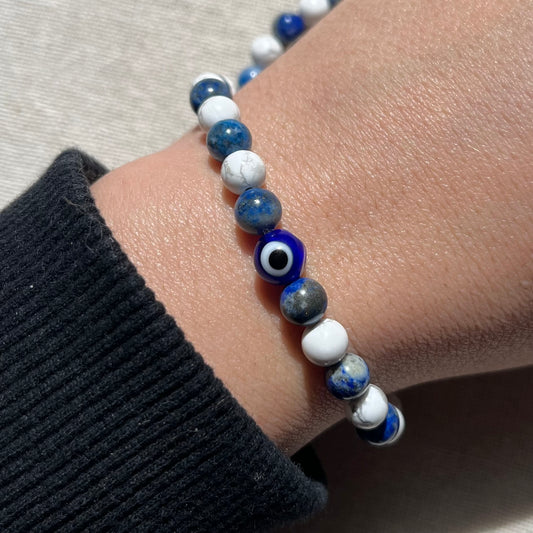 Be Protected Evil Eye Bracelet - Lapis Lazuli & Howlite