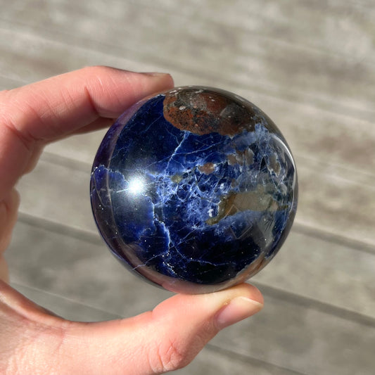 Sodalite Medium Sphere Crystal - Insight, Calm, Grounding